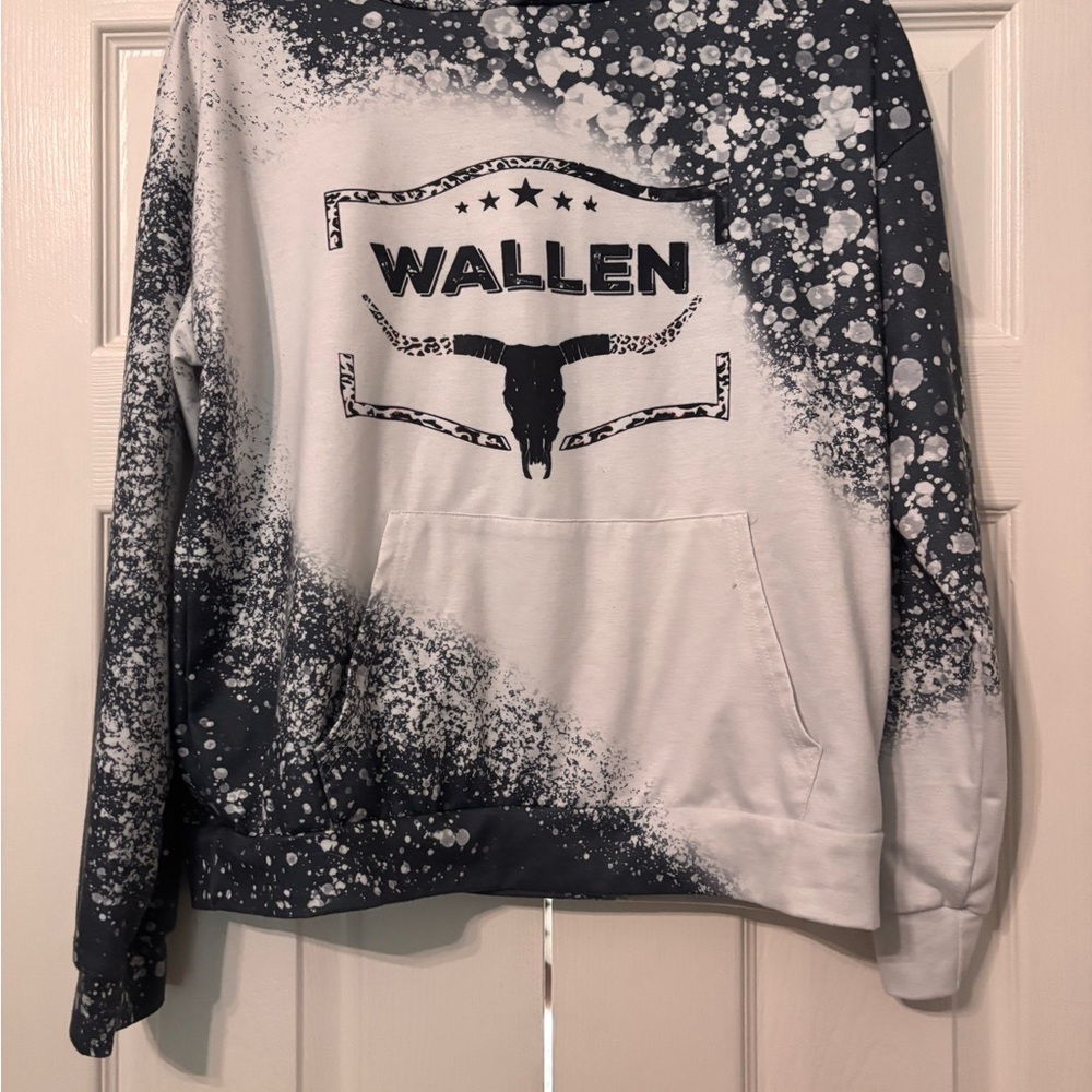 Black and White Splatter Sweatshirt Morgan Wallen boutique top.